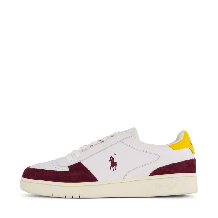 Court Leather-Suede Sneaker White / Wine / Gold