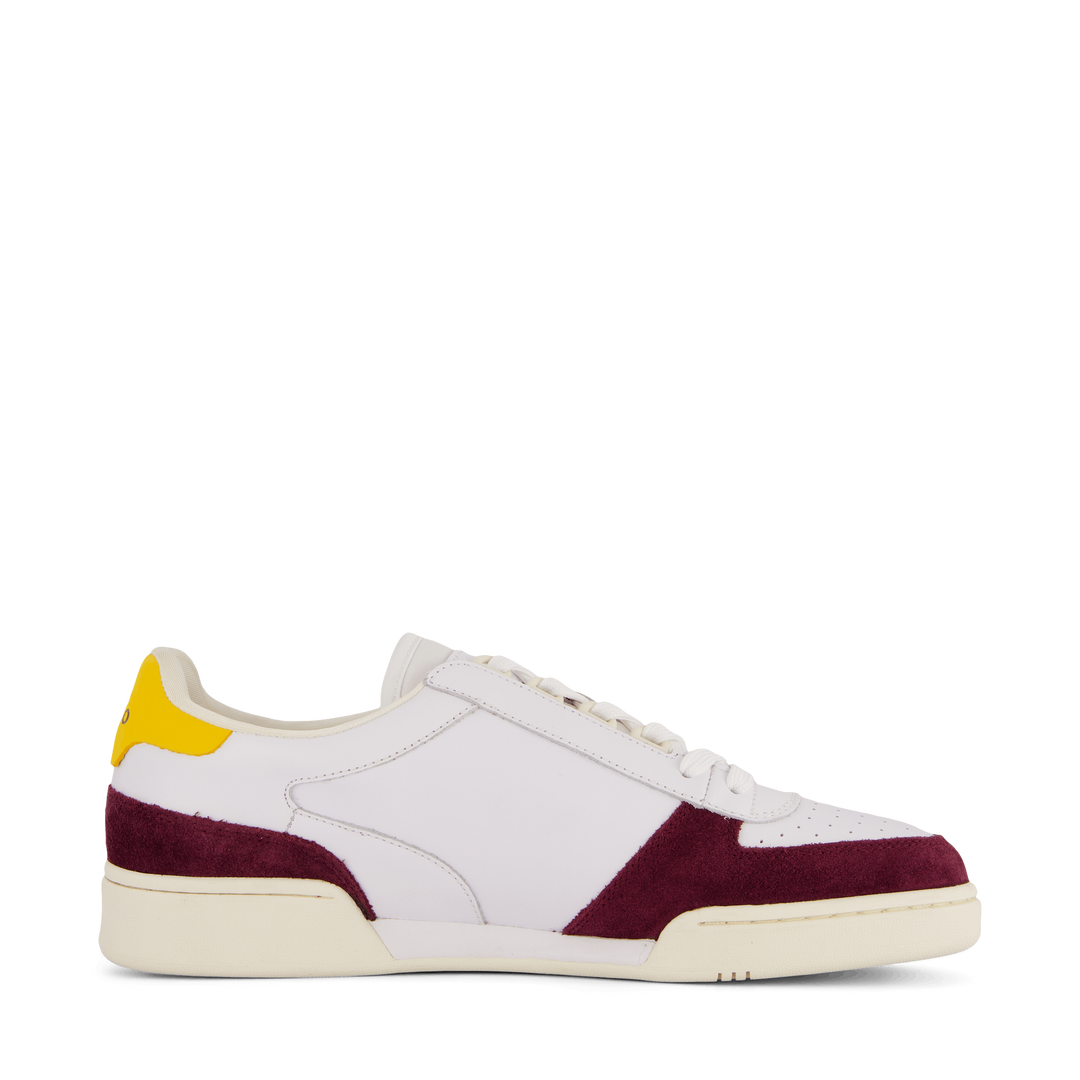 Court Leather-Suede Sneaker White / Wine / Gold