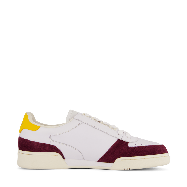 Court Leather-Suede Sneaker White / Wine / Gold