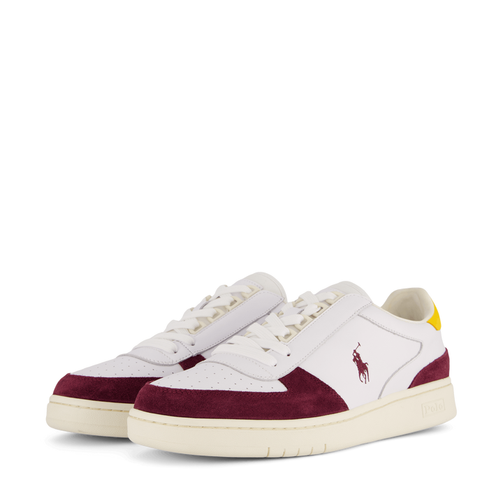 Court Leather-Suede Sneaker White / Wine / Gold