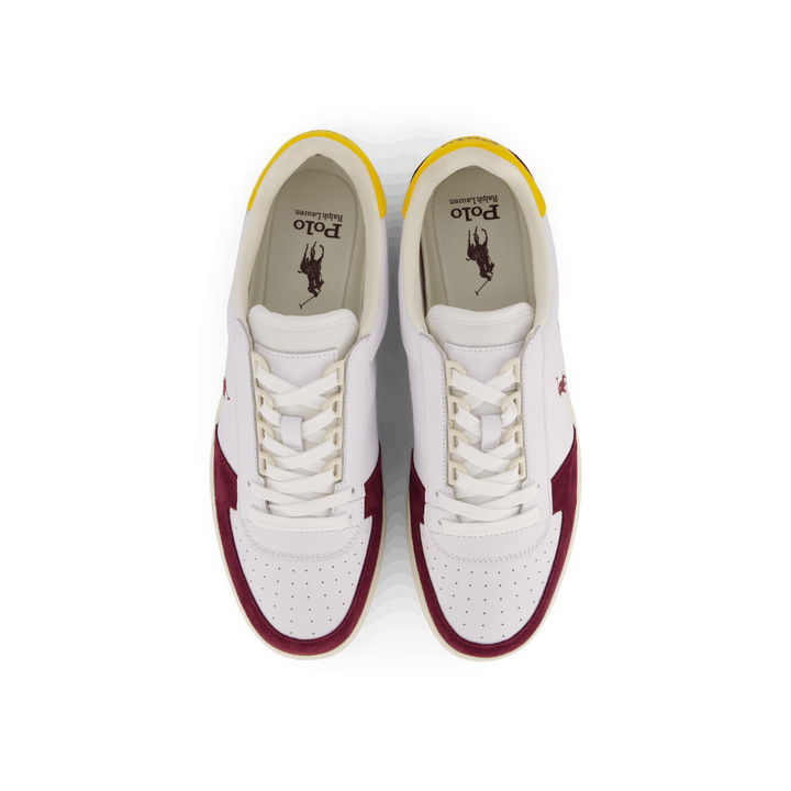 Court Leather-Suede Sneaker White / Wine / Gold