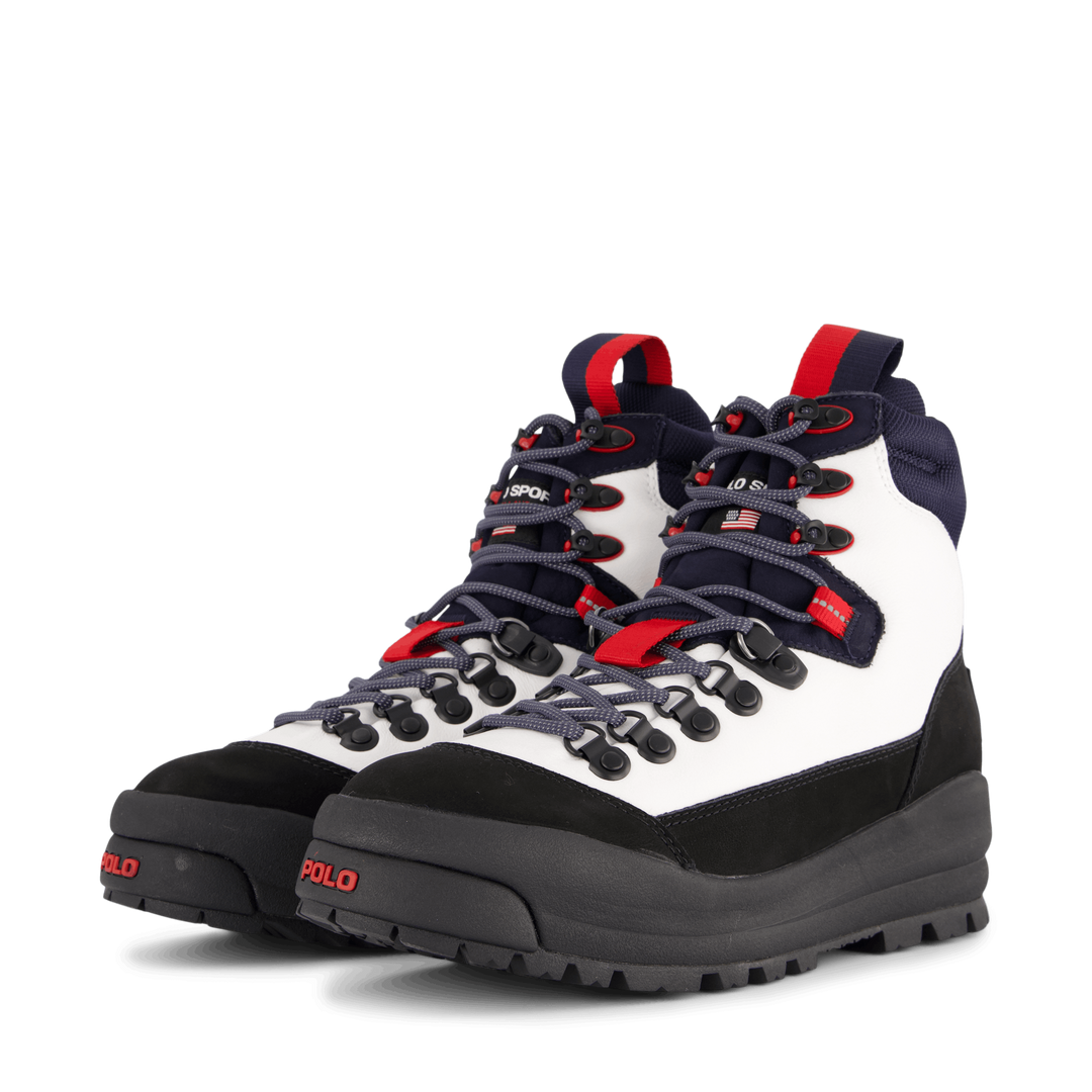 Polo Sport Hiker Leather Boot White / Navy / Red